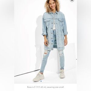 American Eagle oversized boyfriend denim jacket